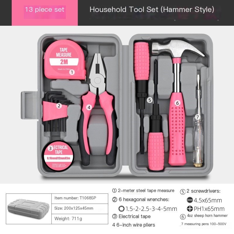 13 Piece Household Tool Set Hammer Style - Alternative View