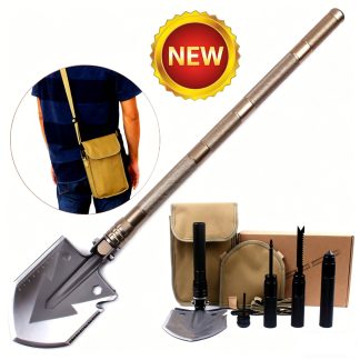 Toolmeat Multi-Function Folding Survival Shovel - 9-in-1 Heavy-Duty Camping Spade